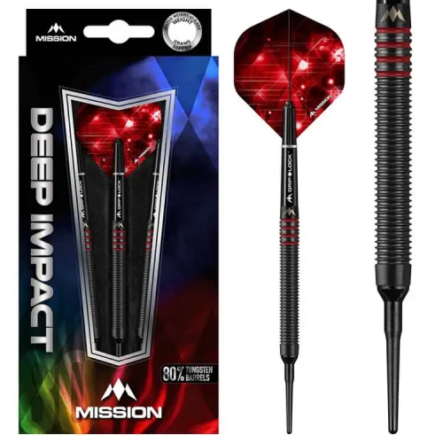 Lotki do darta Mission Deep Impact Black M3 Red 20g