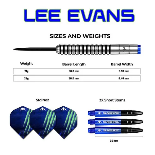 Lotki soft tip Mission Lee Evans Darts Electro Black 21g