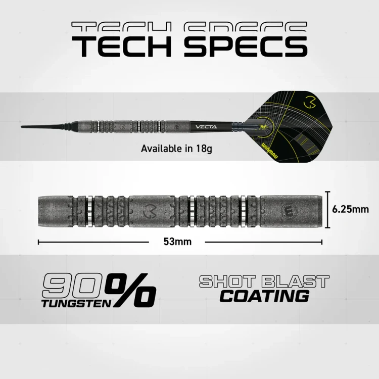 Lotki Winmau MVG Signature Edition 20g - wymiary