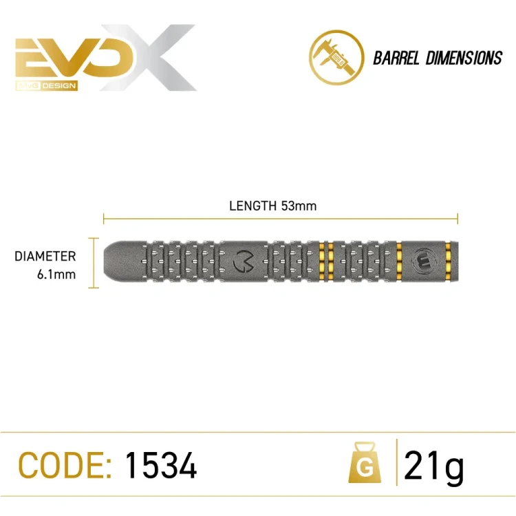 Lotki Winmau MVG Evo-X 21g - wymiary