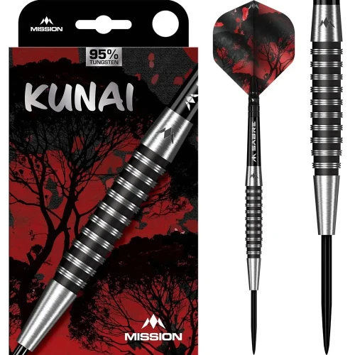 Lotki do darta Mission Kunai Black PVD 23g 90%