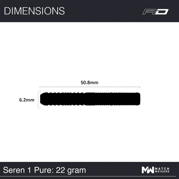 Lotki do darta Red Dragon Seren 1 Pure 22g - wymiary