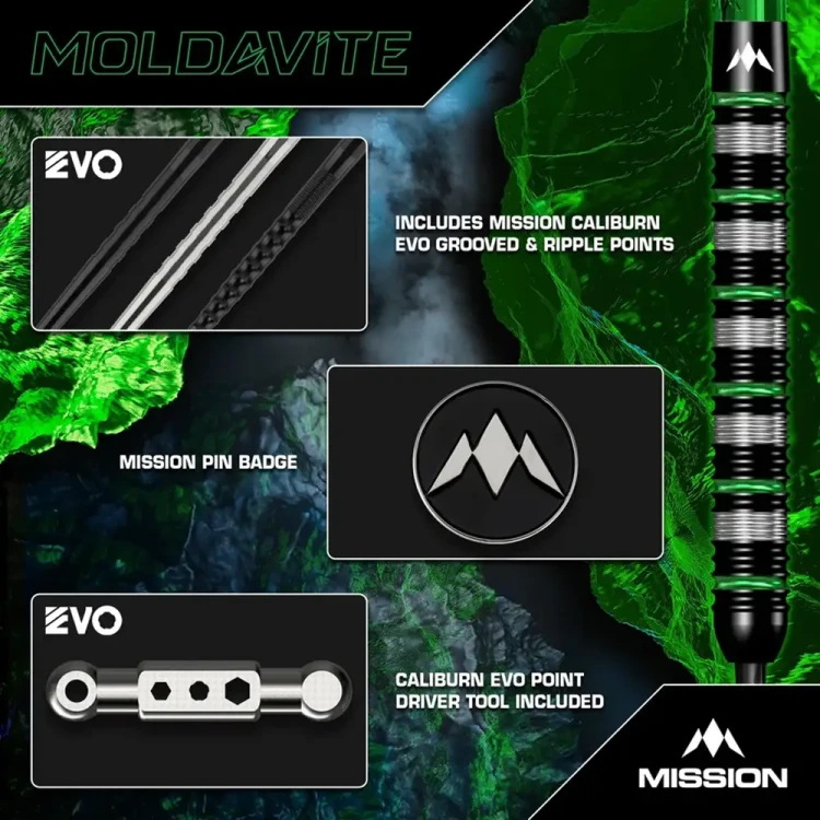 Lotki do darta Mission Moldavite - zestaw