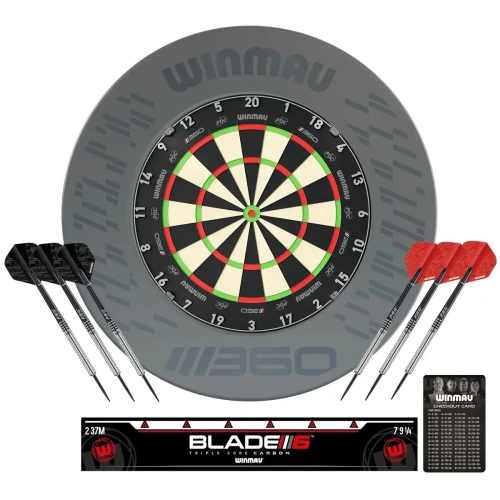 Zestaw do darta Winmau Blade 360: Tarcza + opona + lotki wolfram