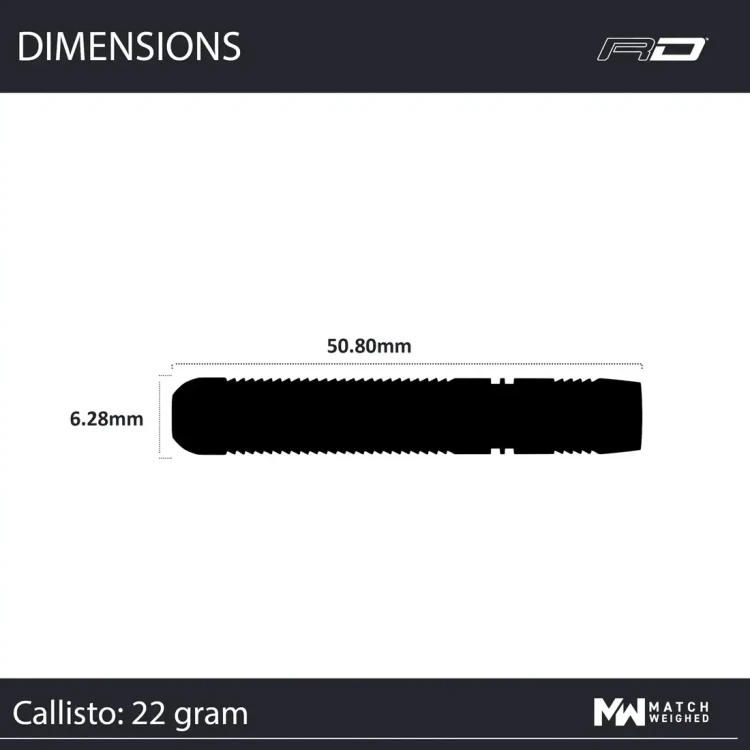 Lotki Winmau Callisto 01 22g - wymiary